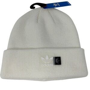 Adidas Original Layered Labels Cuff Fold Beanie 3D Patch OSFA White